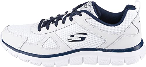 Detalle 2 de Skechers Track Scloric Hombre White Leather Mesh Pu Navy Trim 42 EU