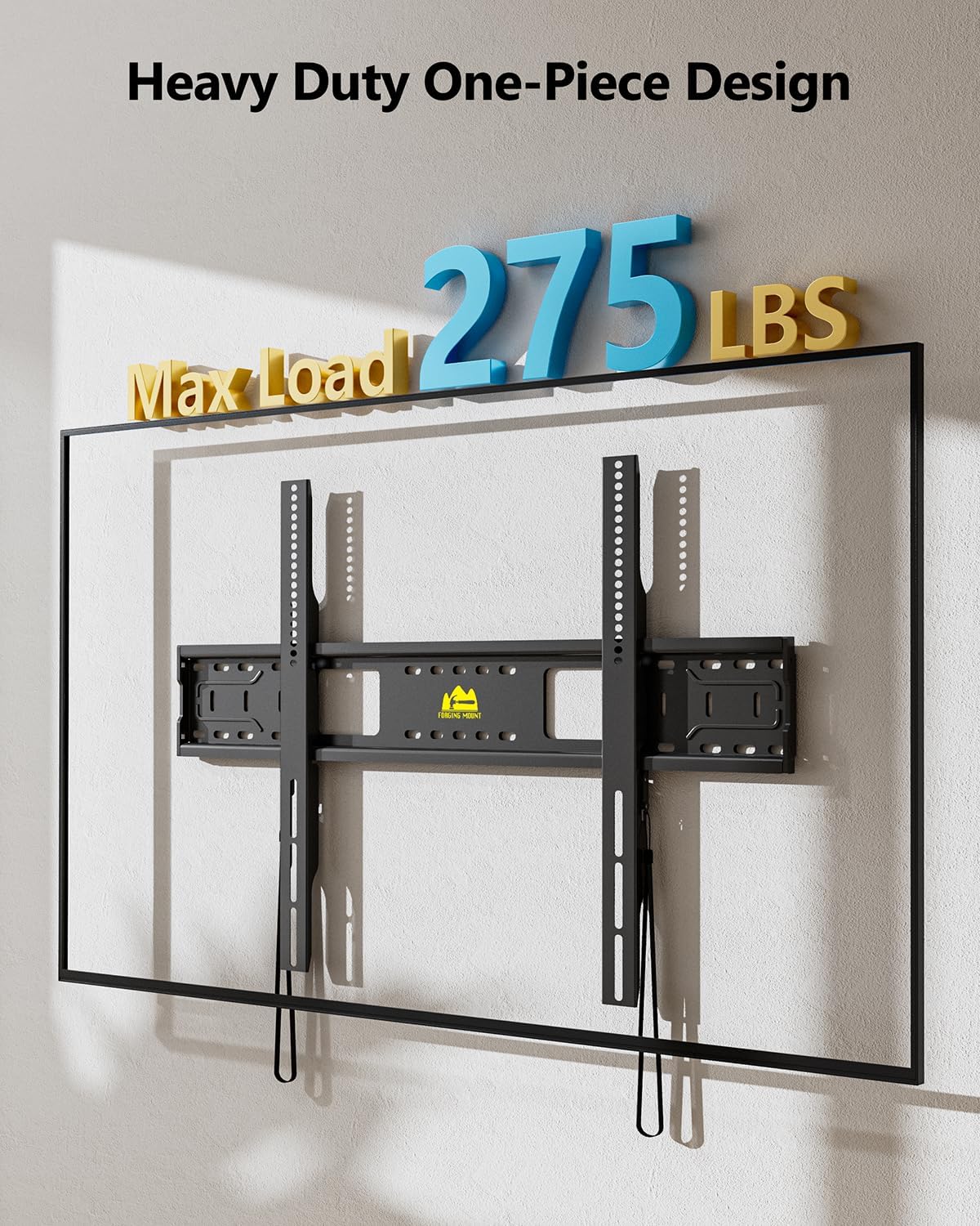 Thumbnail 1 de FORGING MOUNT Heavy Duty Fixed TV Wall Mount for 50"–120" TVs (Up to 275 lbs) – Ultra Slim, 3-Stud, VESA 900x600mm