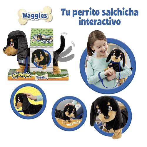 Detalle 2 de Bizak Animagic Waggles peluche interactivo 2 años