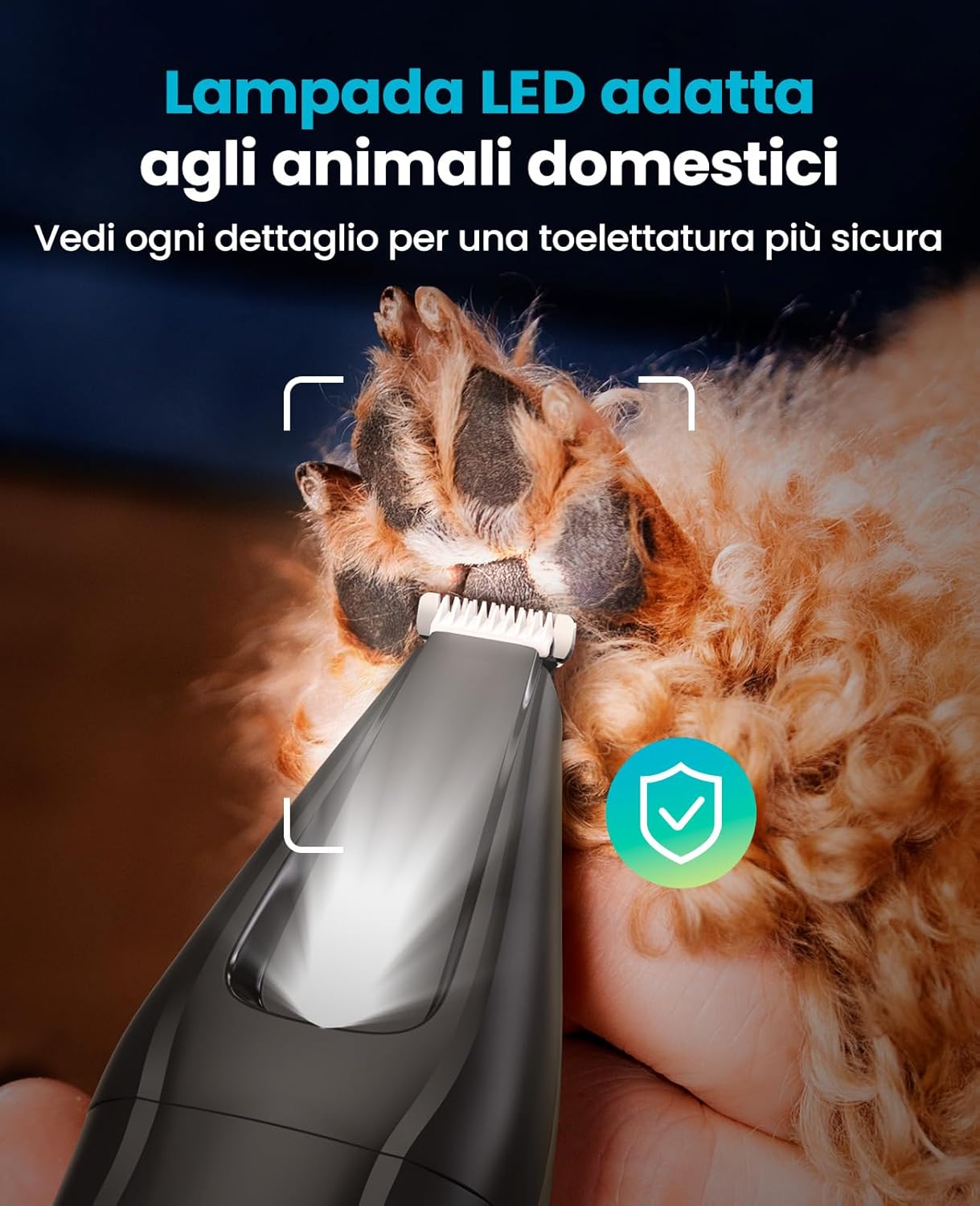 Thumbnail 6 de Oneisall Tosatrice per Cane Gatto con Luce LED (Blu, 2-in-1): rifinitura efficace senza stress