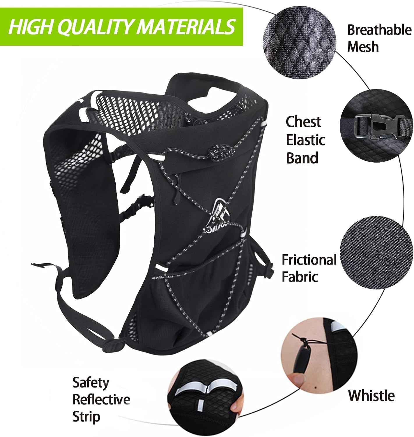 Detalle de Running Vest for Women Men 10L hydration pack 🏃♀
