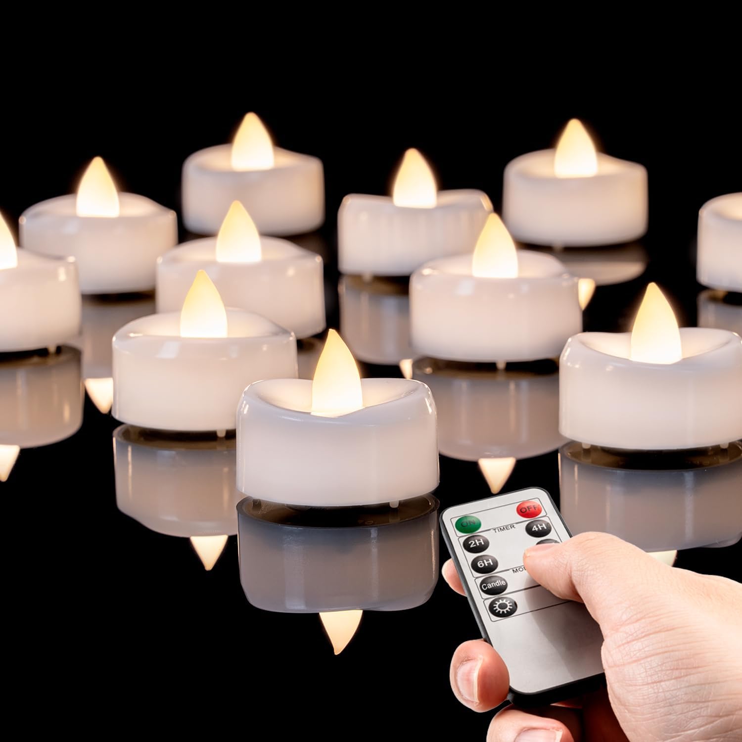 Detalle de AMAGIC 12 Stück LED Teelichter Fernbedienung