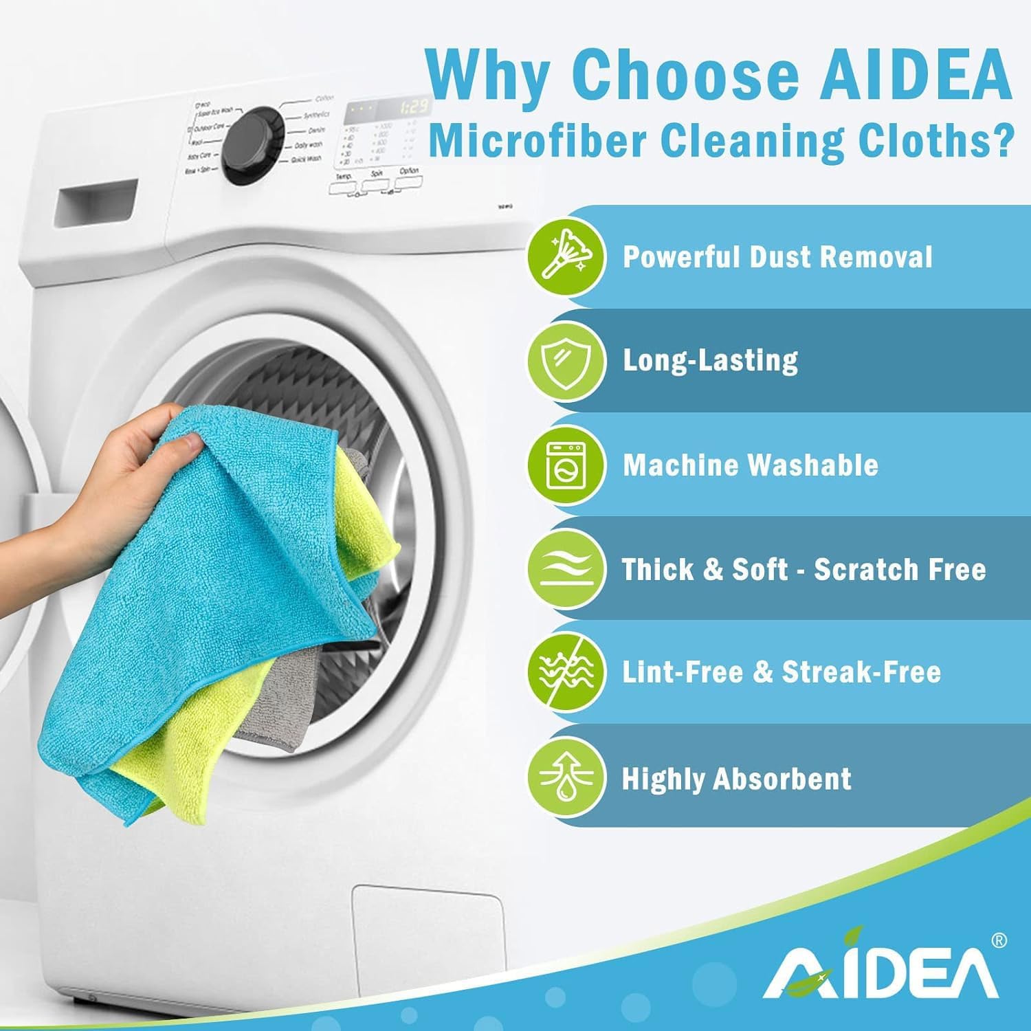 Thumbnail 2 de AIDEA Microfiber Cleaning Cloth-50PK