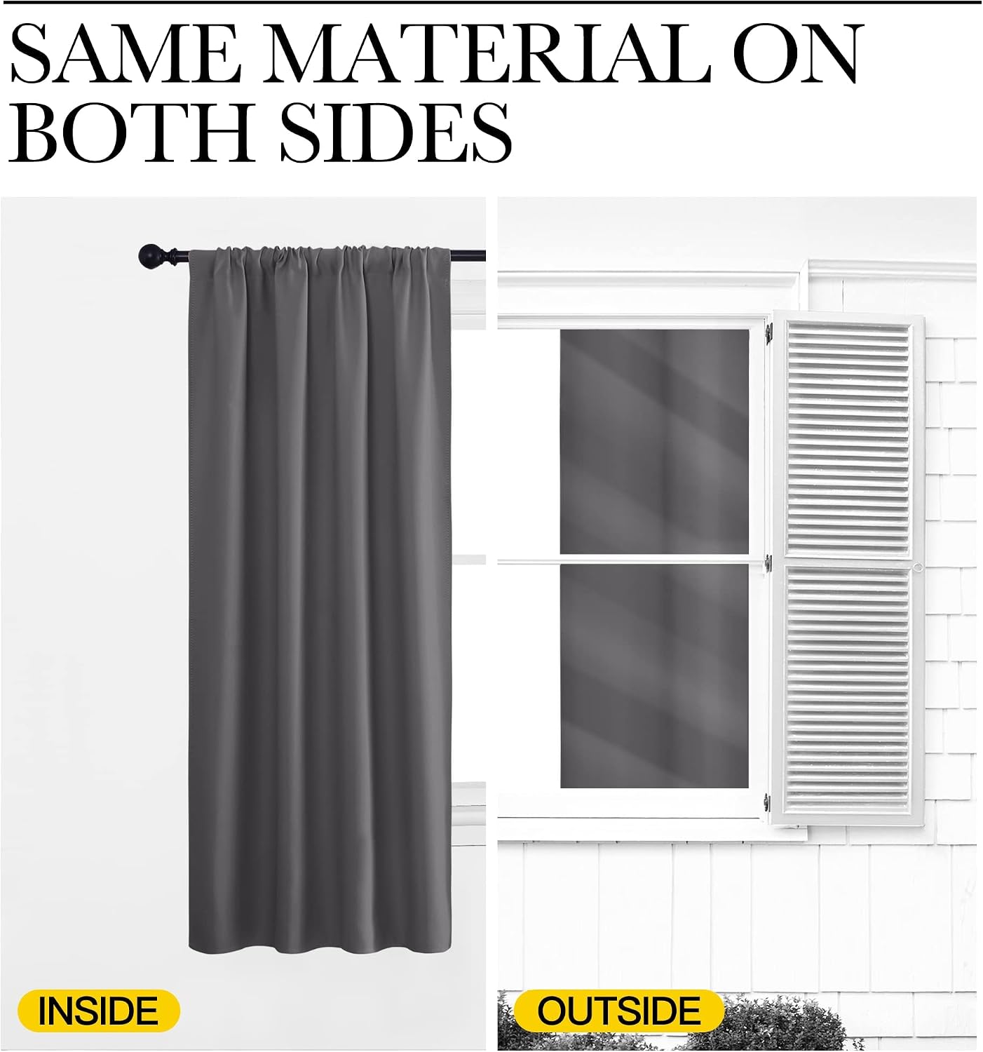 Thumbnail 6 de NICETOWN 2 Grey Blackout Curtains, 42 x 63 in, 2 Rod-Pocket Panels