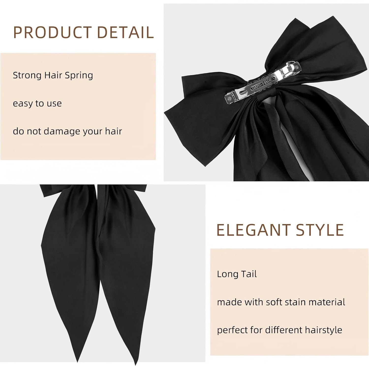 Detalle de Hair Bow Clips, Satin