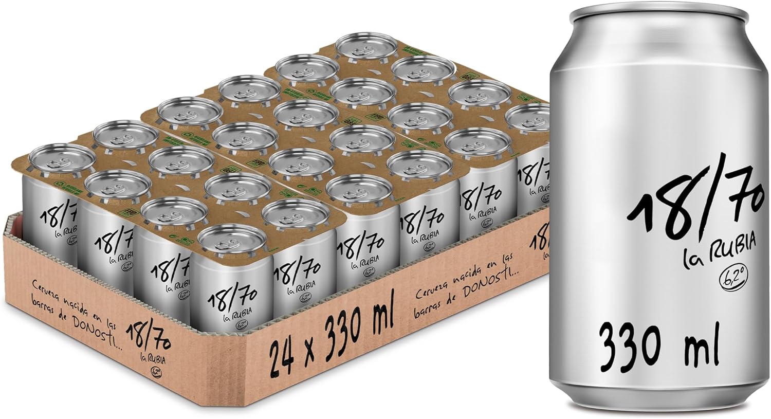 Detalle de 18/70 La Rubia Cerveza Especial Pack 24Latas 🍺