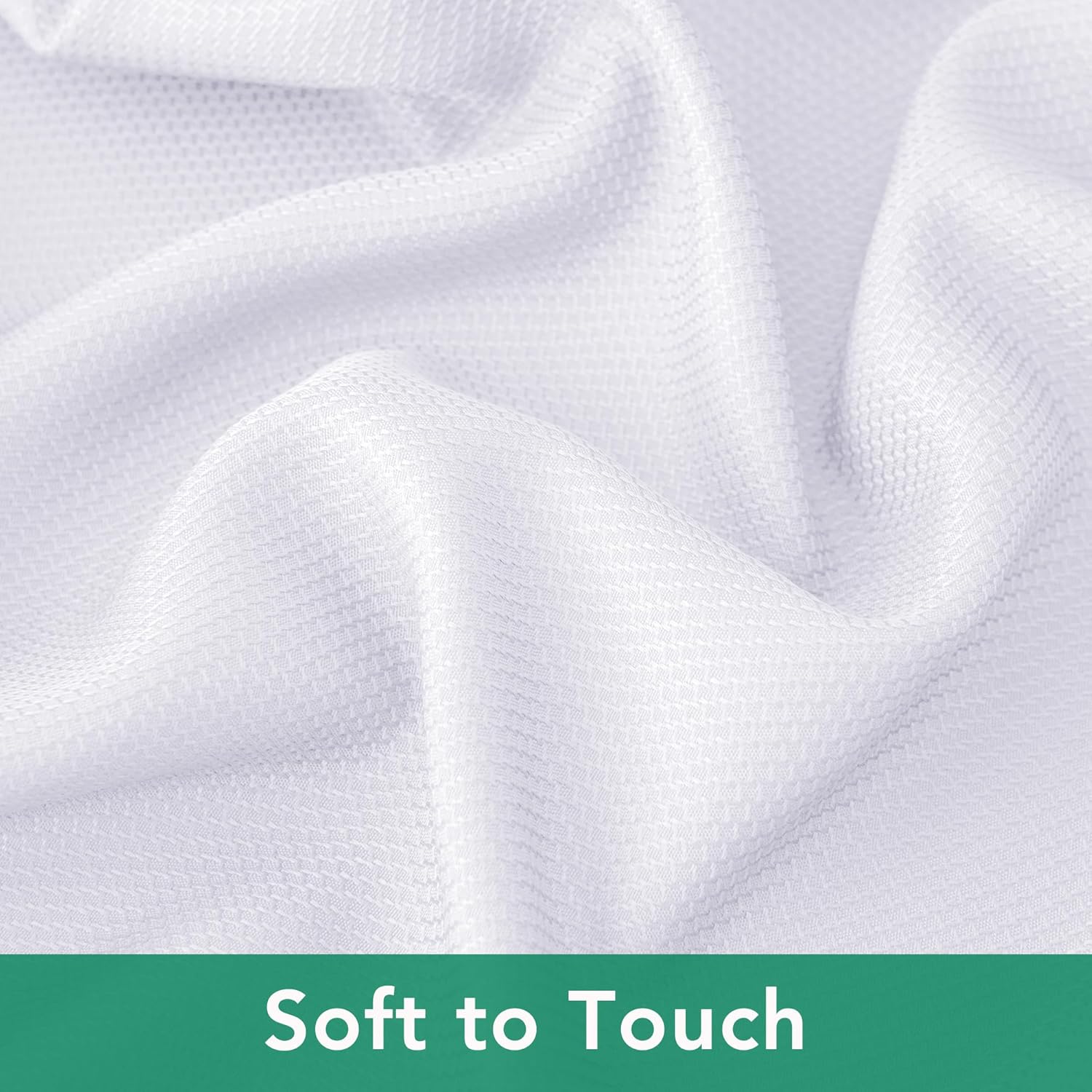 Thumbnail 4 de Biscaynebay 70" Textured Fabric Round Tablecloth – White, Water-Resistant, 100% Polyester