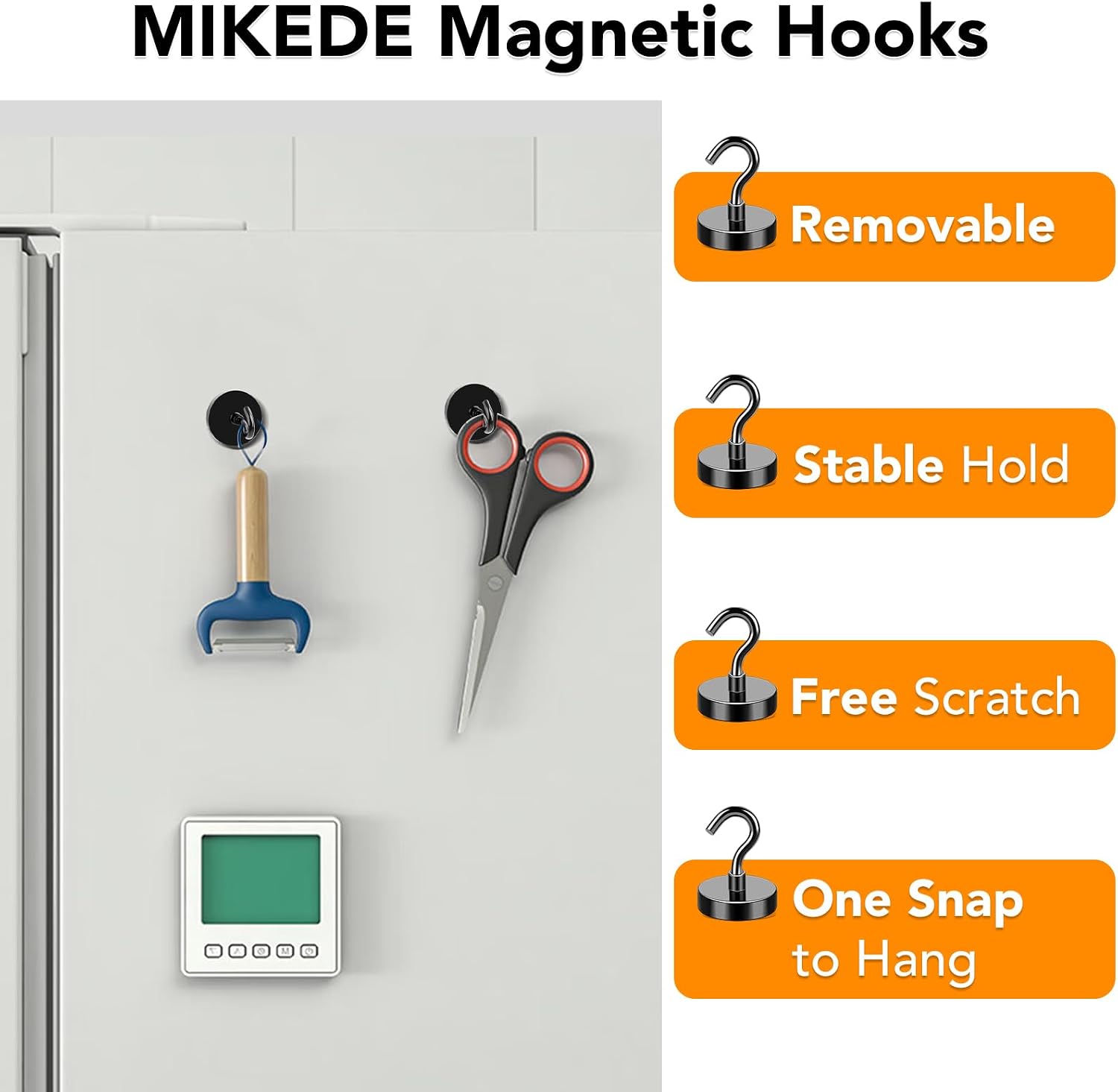 Detalle de MIKEDE Magnetic Hooks 80 lb