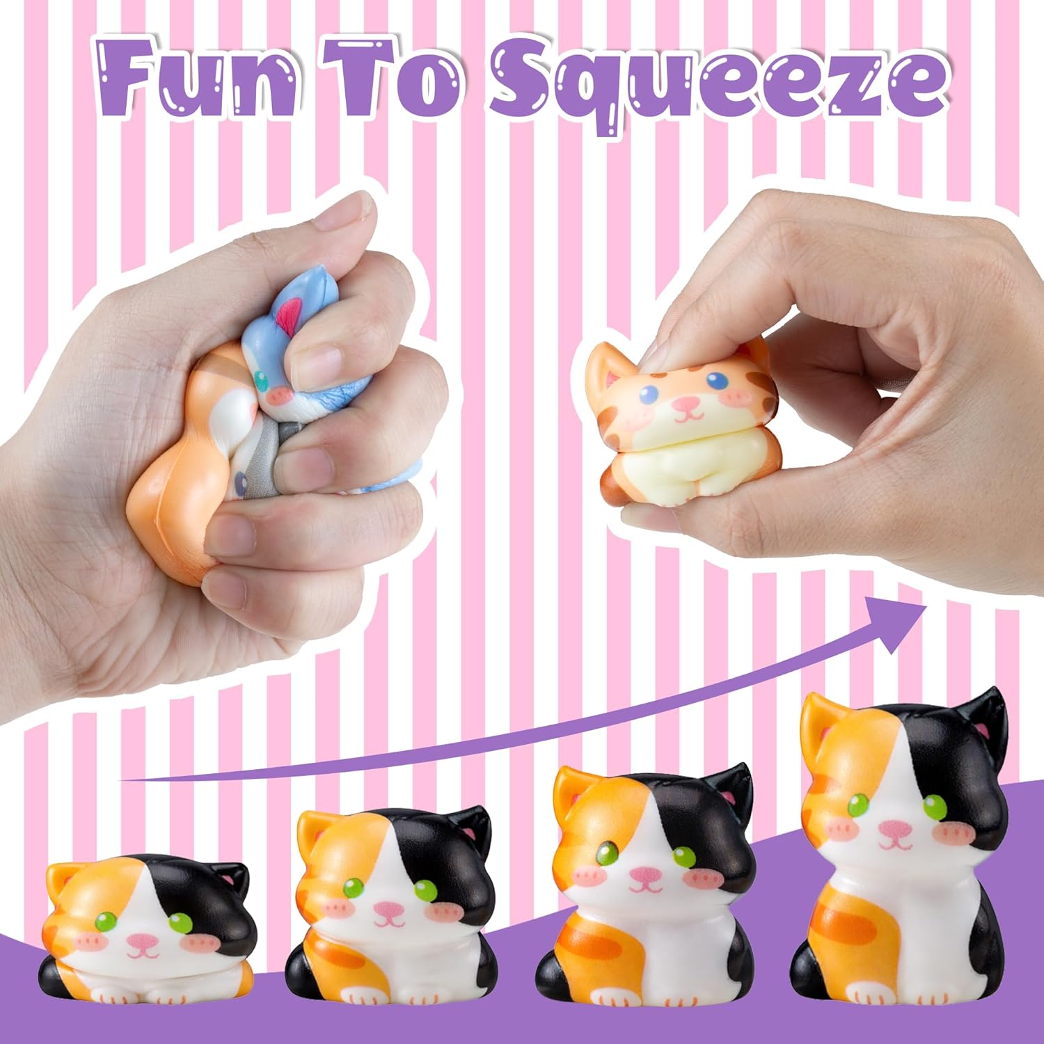 Thumbnail 3 de Cat Party Favors for Kids (24PCS) Squishy Toys for Boys & Girls — Classroom Prizes & Goodie Bags (Cat)