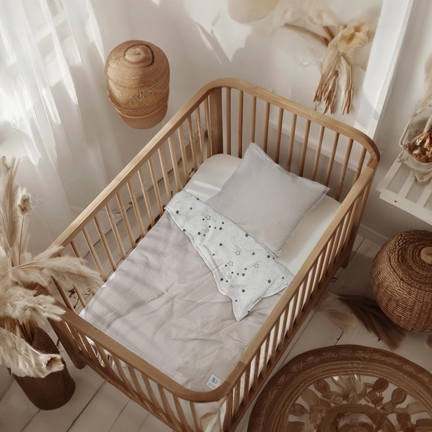 Thumbnail 6 de lulumoon Musselin Baby-Bettwäsche (80x80) – Bezug für 80x80 + Kissenbezug, Baumwolle nach Oeko-TEX