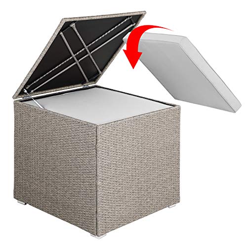 Detalle de CASARIA® Baúl XXL 318L Poliratán Acero | Impermeable & Duradero