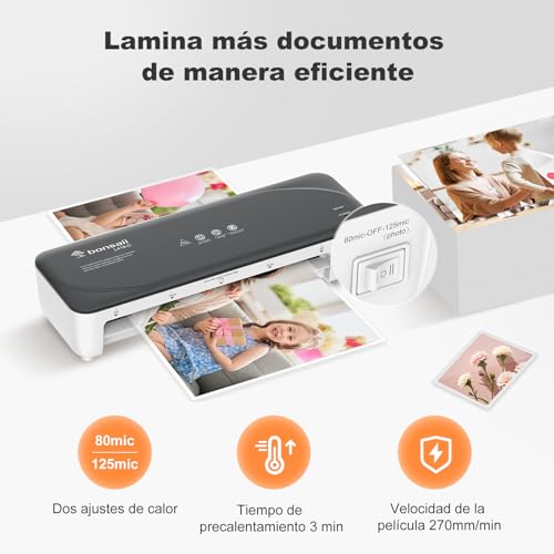 Thumbnail 3 de Bonsaii Laminadora A4 Blanca L418-C con tecnología anti-atascos (80-125 micras)