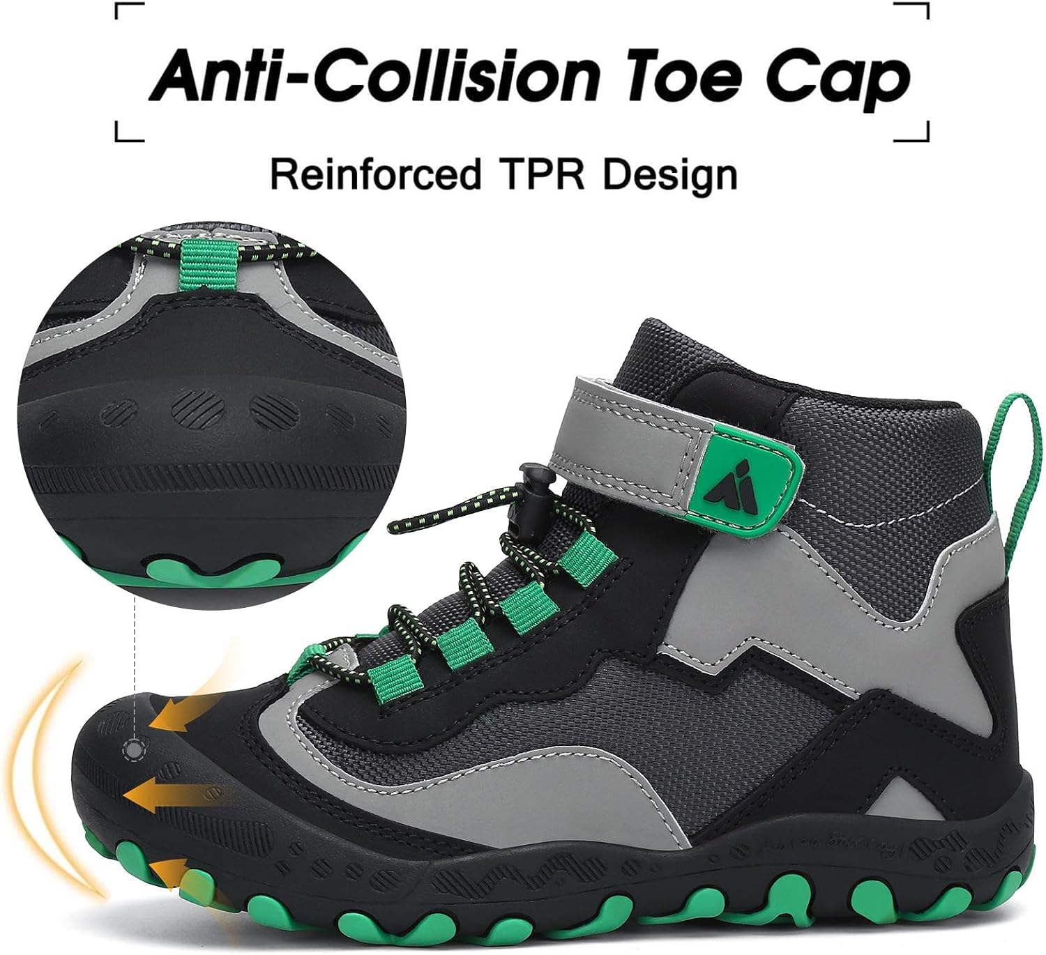 Detalle 2 de Mishansha Kids Hiking Boots: Water-Resistant, Anti-Collision Toe, Non-Slip Outdoor Shoes for Toddlers