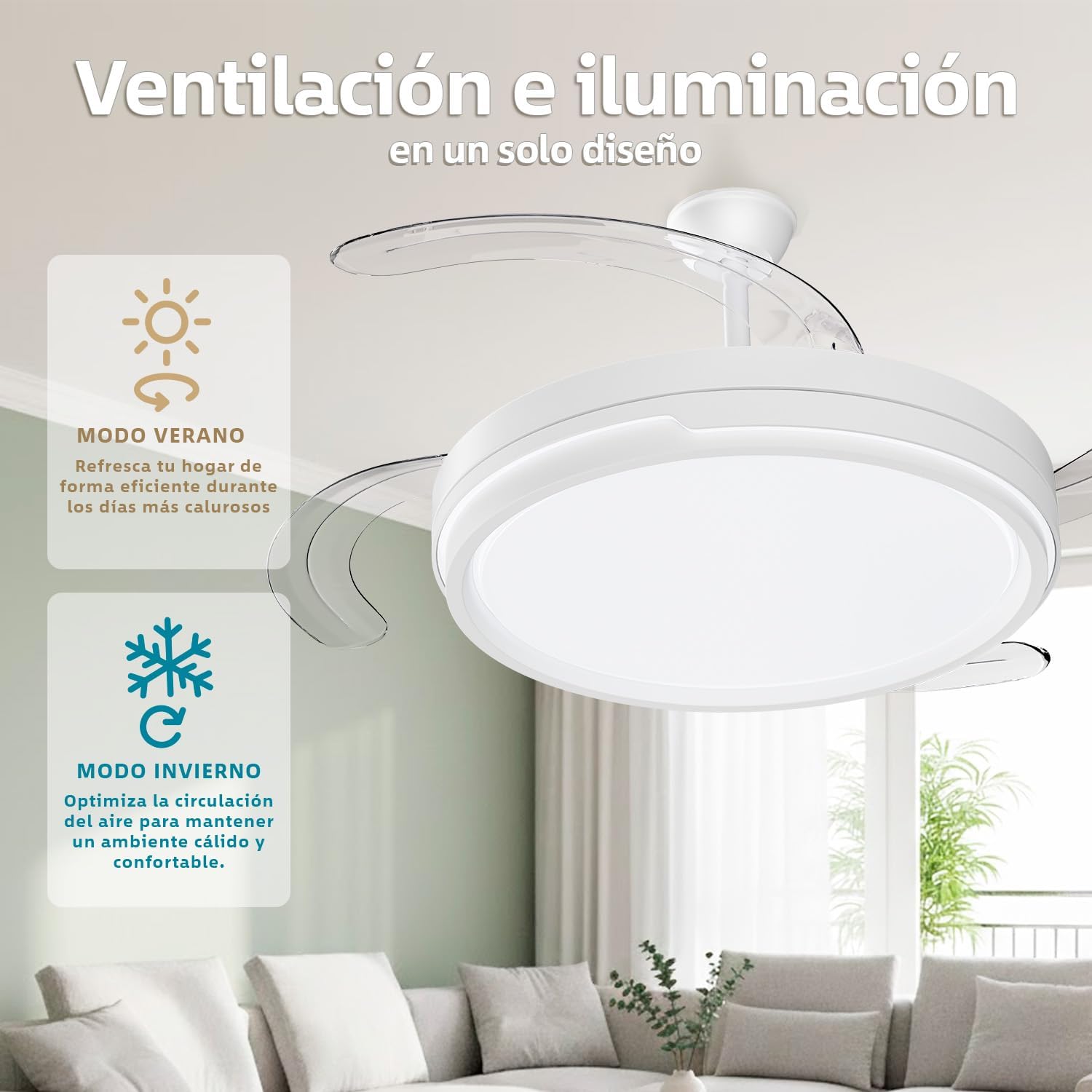 Thumbnail 4 de LEDUNI ® Ventilador Invisible con Luz 84W y Control Remoto 🌀