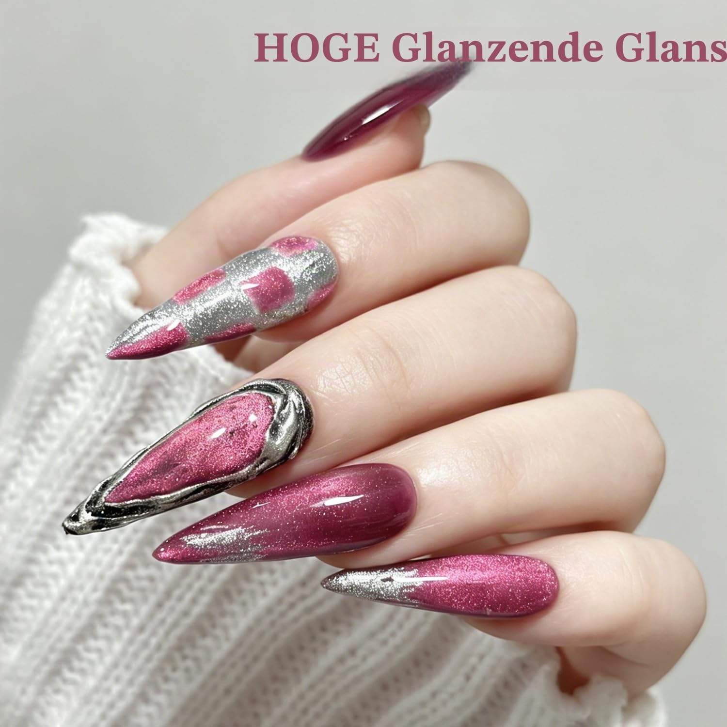 Thumbnail 5 de KRISNICE B-MY003 magnetische cat-eye-gelnagellak 15 ml, transparant en holografisch