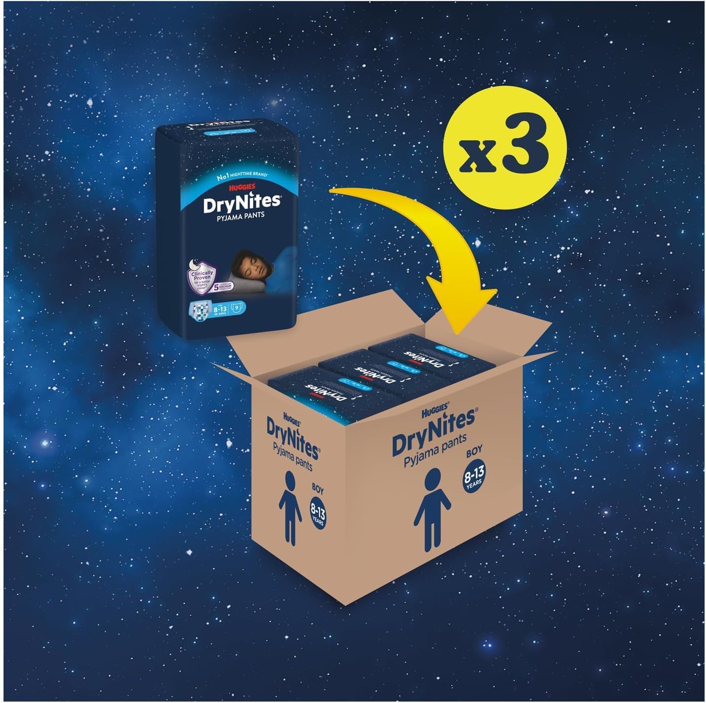 Thumbnail 1 de Huggies DryNites Mutandine assorbenti Taglia L (30-48 kg) – 27 pezzi