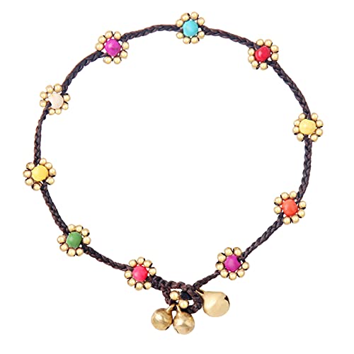 Detalle de Made by Nami Fußkettchen – Boho Ethno bunt Fußkette, Goa-Orientalisch, handgemacht