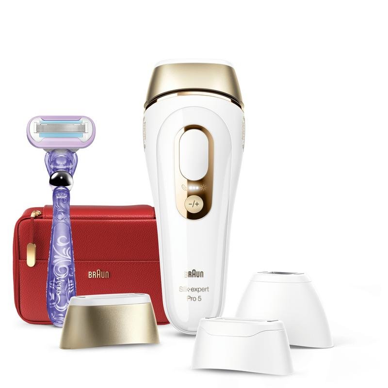 Detalle de Braun Silk-expert Pro 5 PL5267 con accesorio facial: depilación IPL para cuerpo y rostro