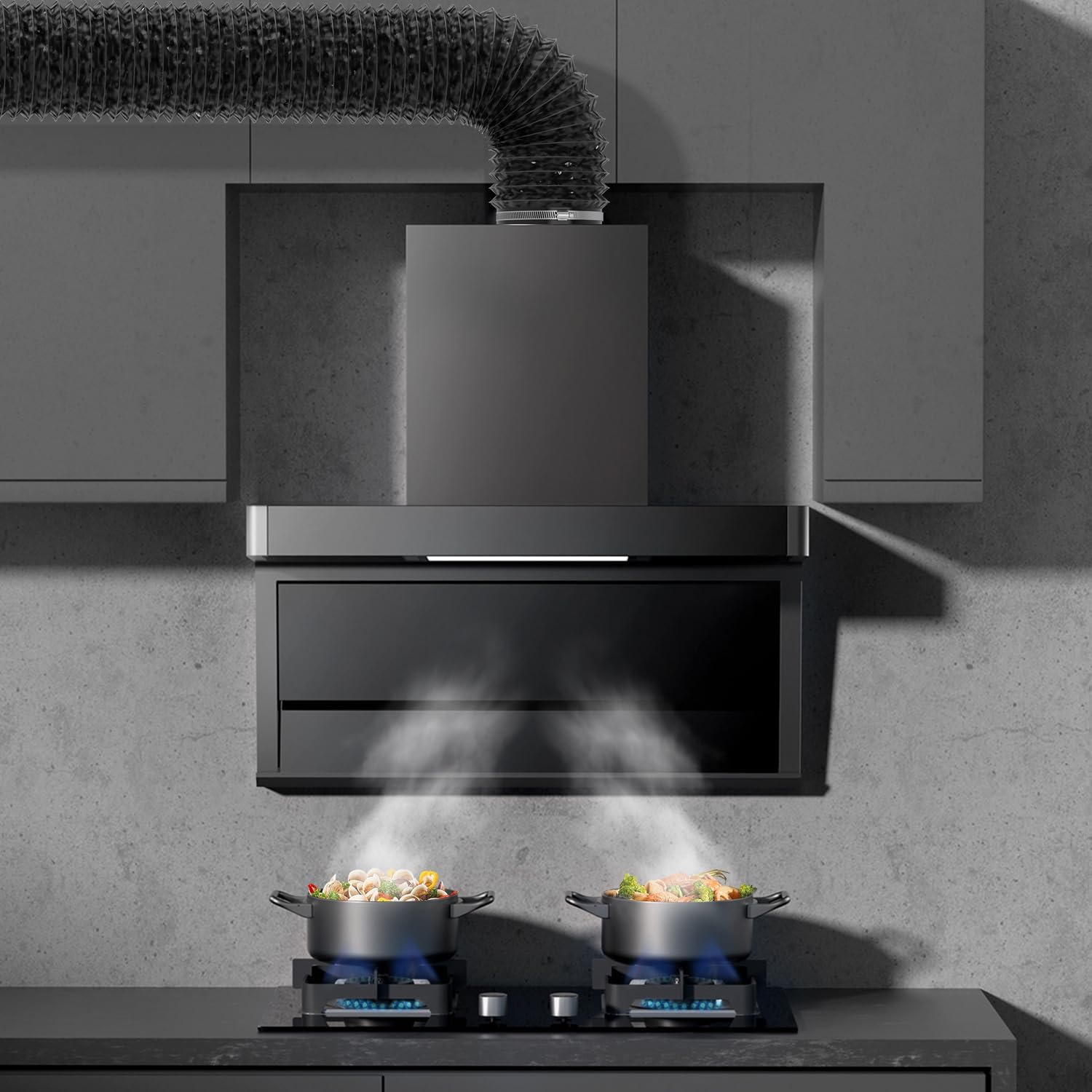 Thumbnail 4 de Aygrochy Schwarz PVC Abluftschlauch 150 mm, 3 m – Lüftungsschlauch für Abluftsysteme (Abluft, Trockner, Mobile Klimaanlage)