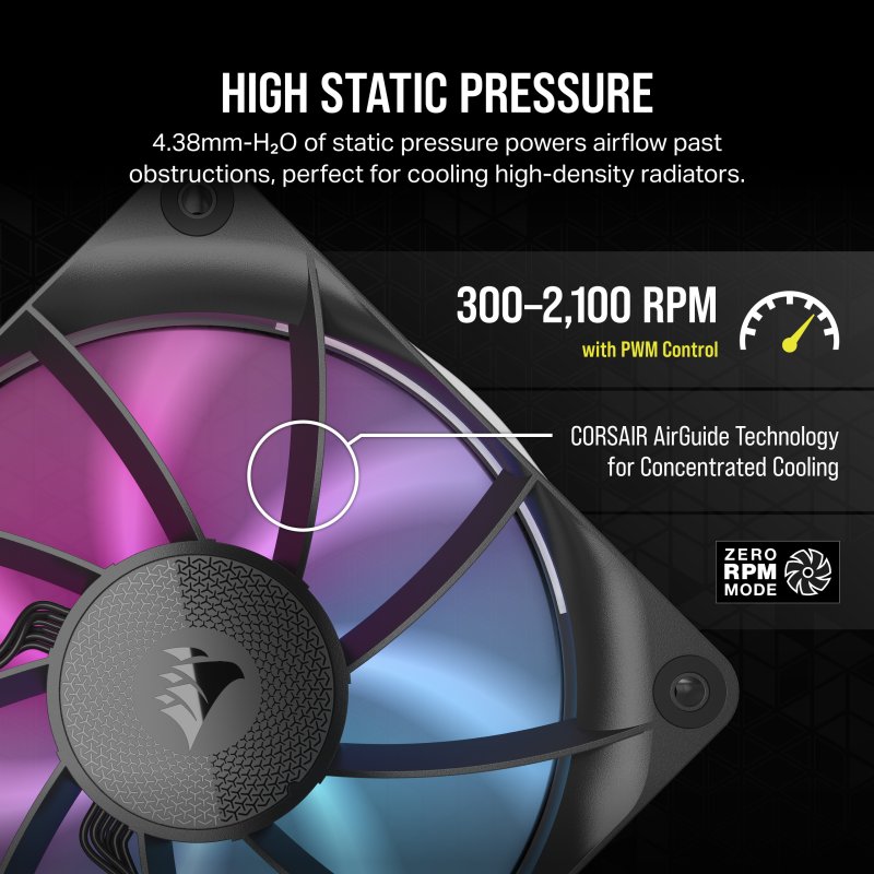 Thumbnail 2 de Corsair iCUE LINK RX120 Ventilador 120 mm 3 unidades