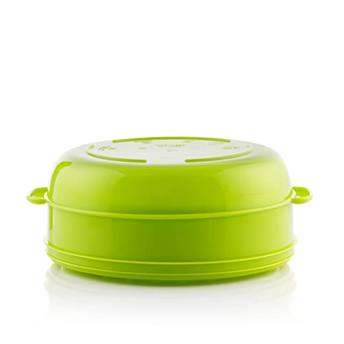 Detalle 1 de InnovaGoods Cuiseur-Vapeur Double Codowave pour Micro-Ondes – Cuisson saine et rapide en 2 compartiments