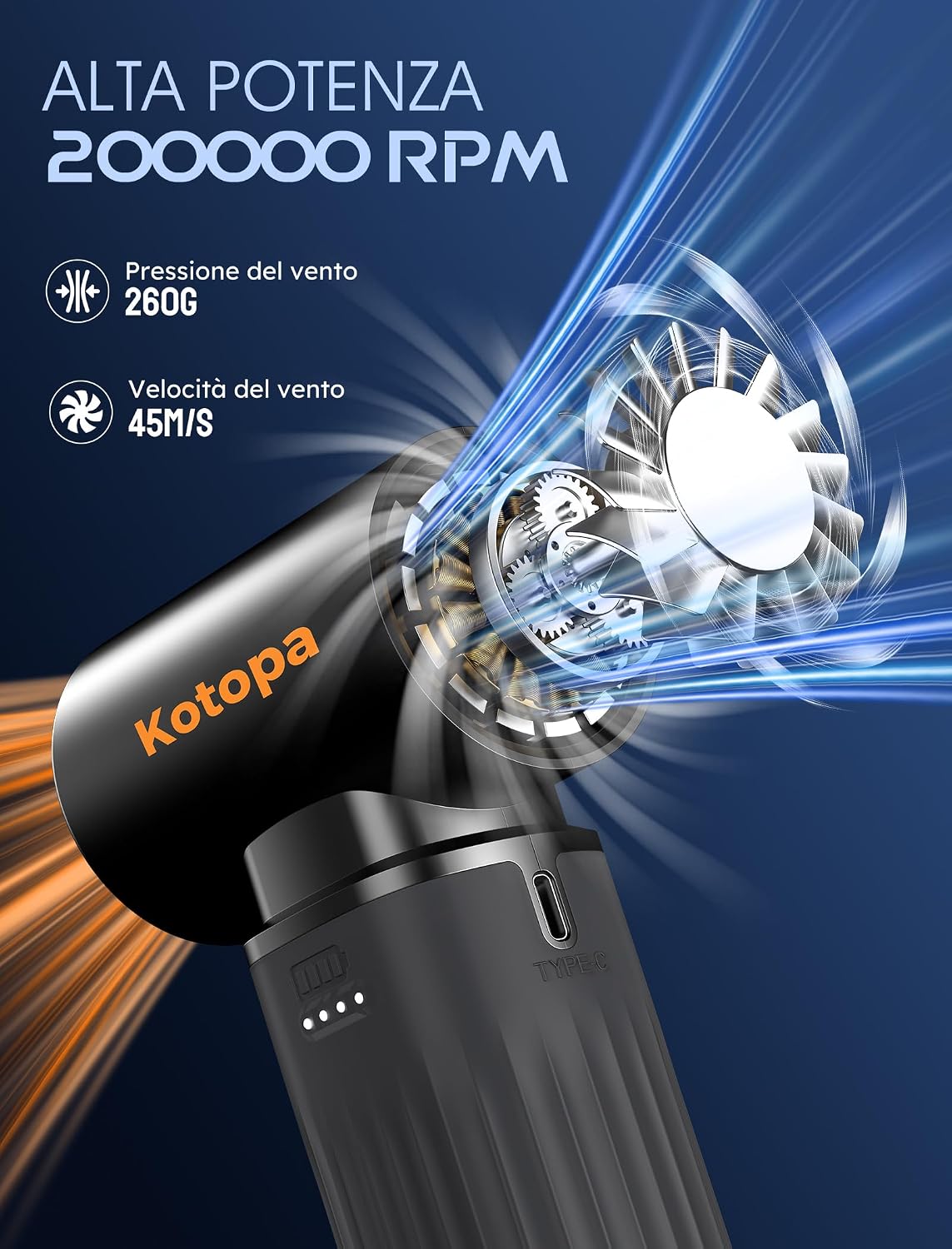 Detalle 2 de Kotopa Aria Compressa per pulizia 200.000 giri/min