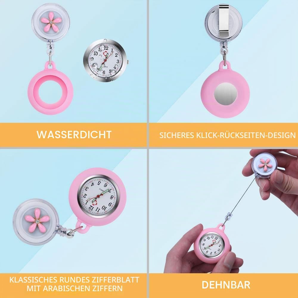 Detalle de Vicloon Krankenschwesteruhr mit Clip und Leuchtzeiger