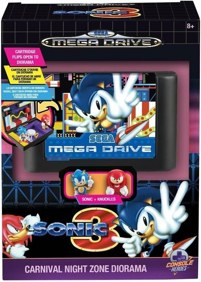 Thumbnail 1 de Figurine de collection Sonic the Hedgehog 3 – Console Heroes, cartouche pliable et diorama Carnival Night Zone