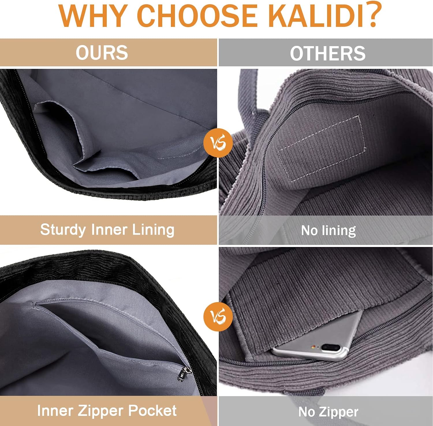 Thumbnail 6 de KALIDI Canvas Shopper 15x6x16 Zoll