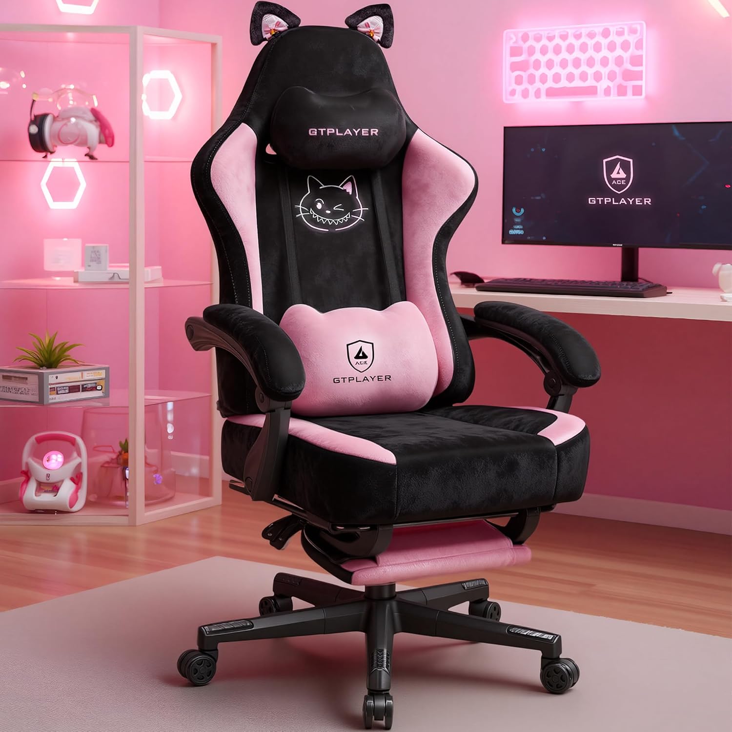 Detalle de GTPLAYER gaming chair pink