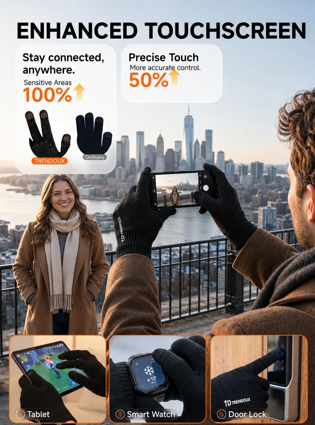 Detalle 2 de TRENDOUX Winter Gloves Touchscreen 1 Pair