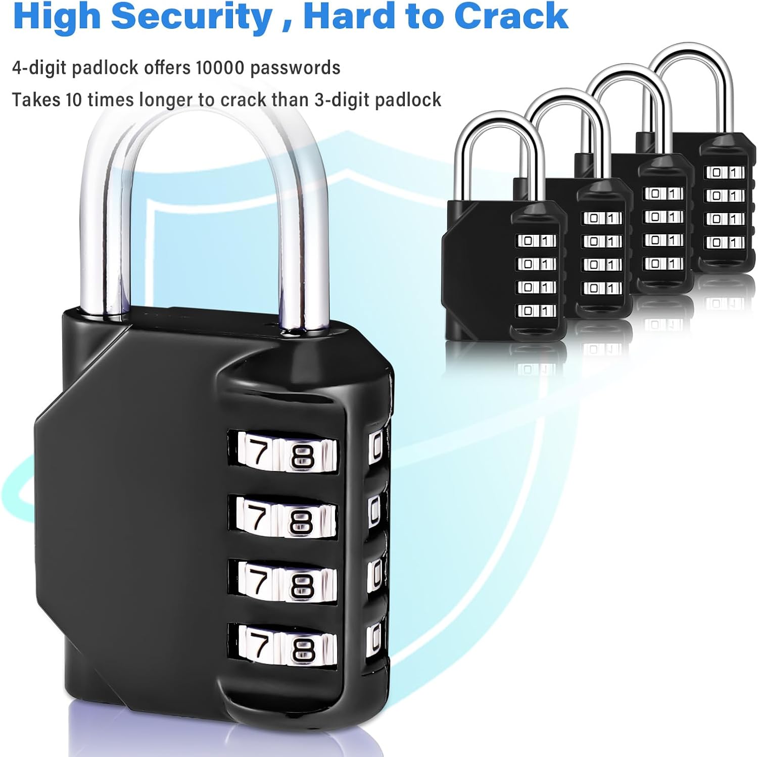 Detalle de 4Pcs Combination Padlock Heavy Duty