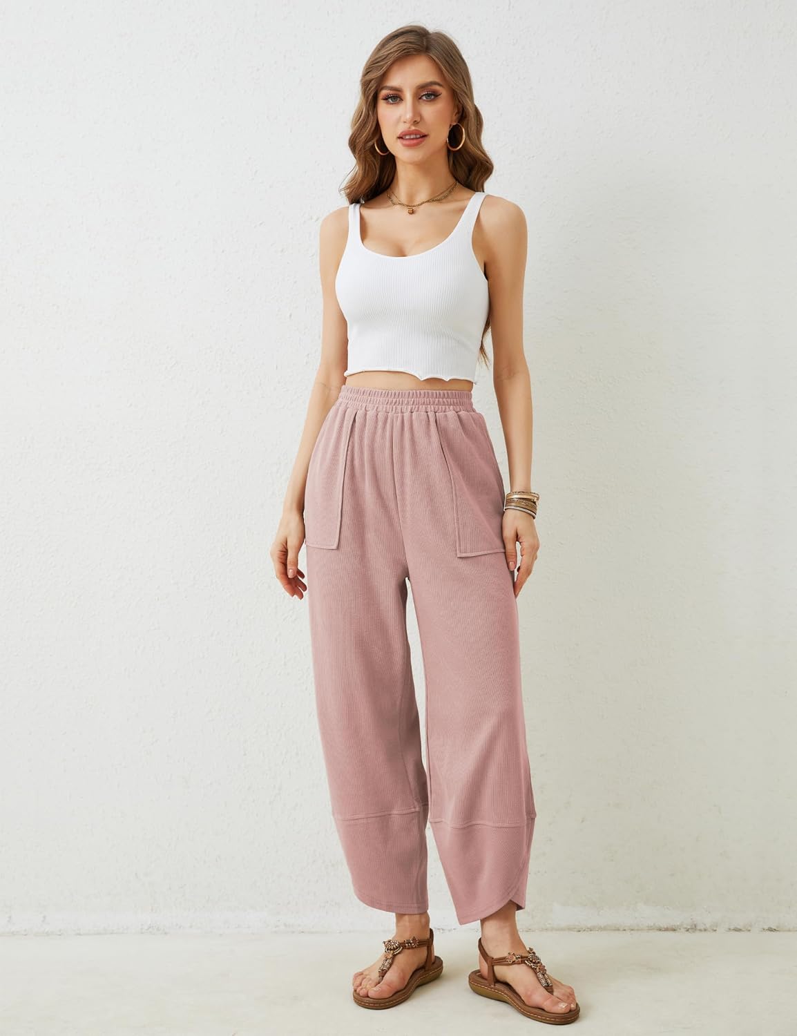 Detalle de Xiaoxuemeng Women's Wide-Leg Pants