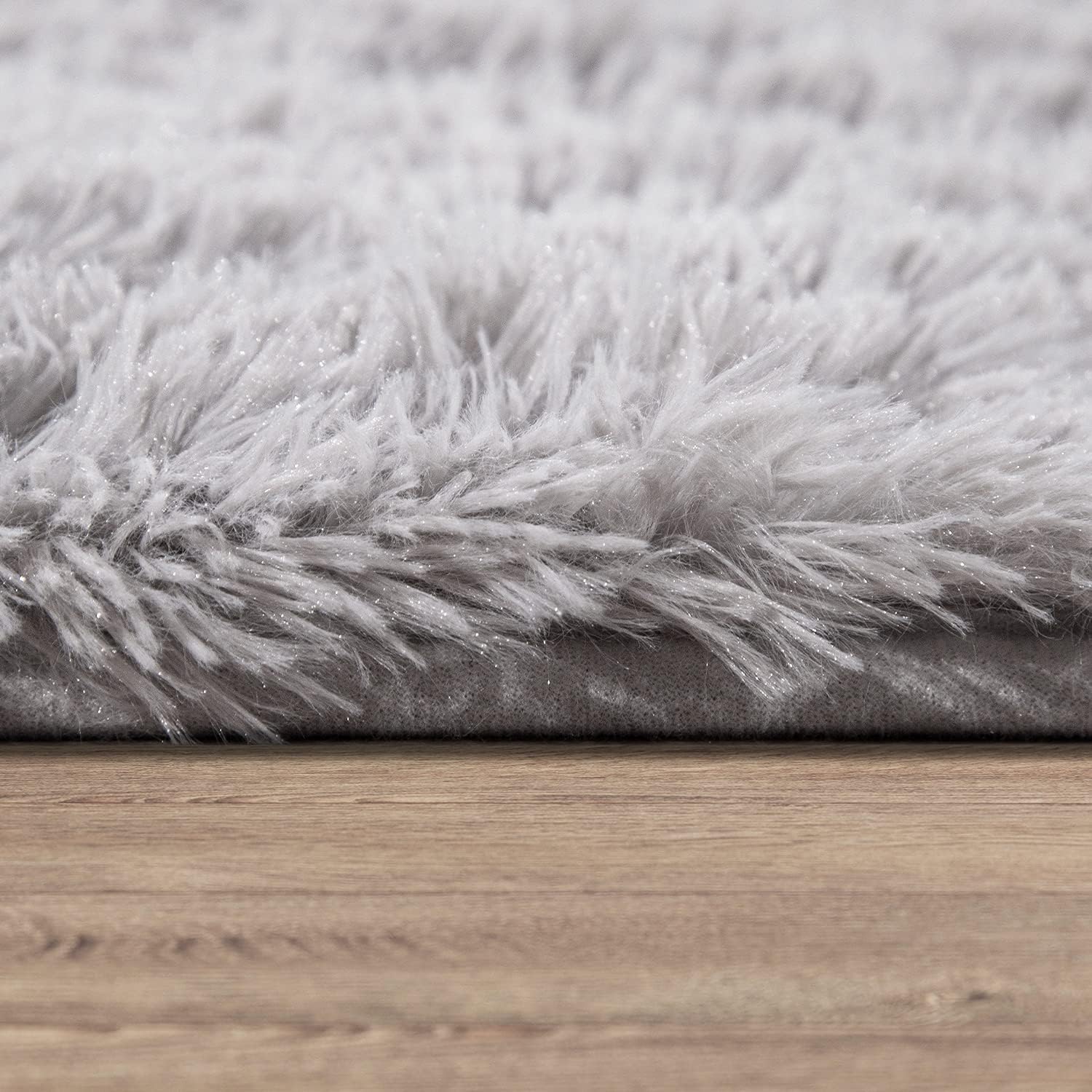 Detalle 2 de Paco Home Tapis Shaggy 160x220 cm Argent