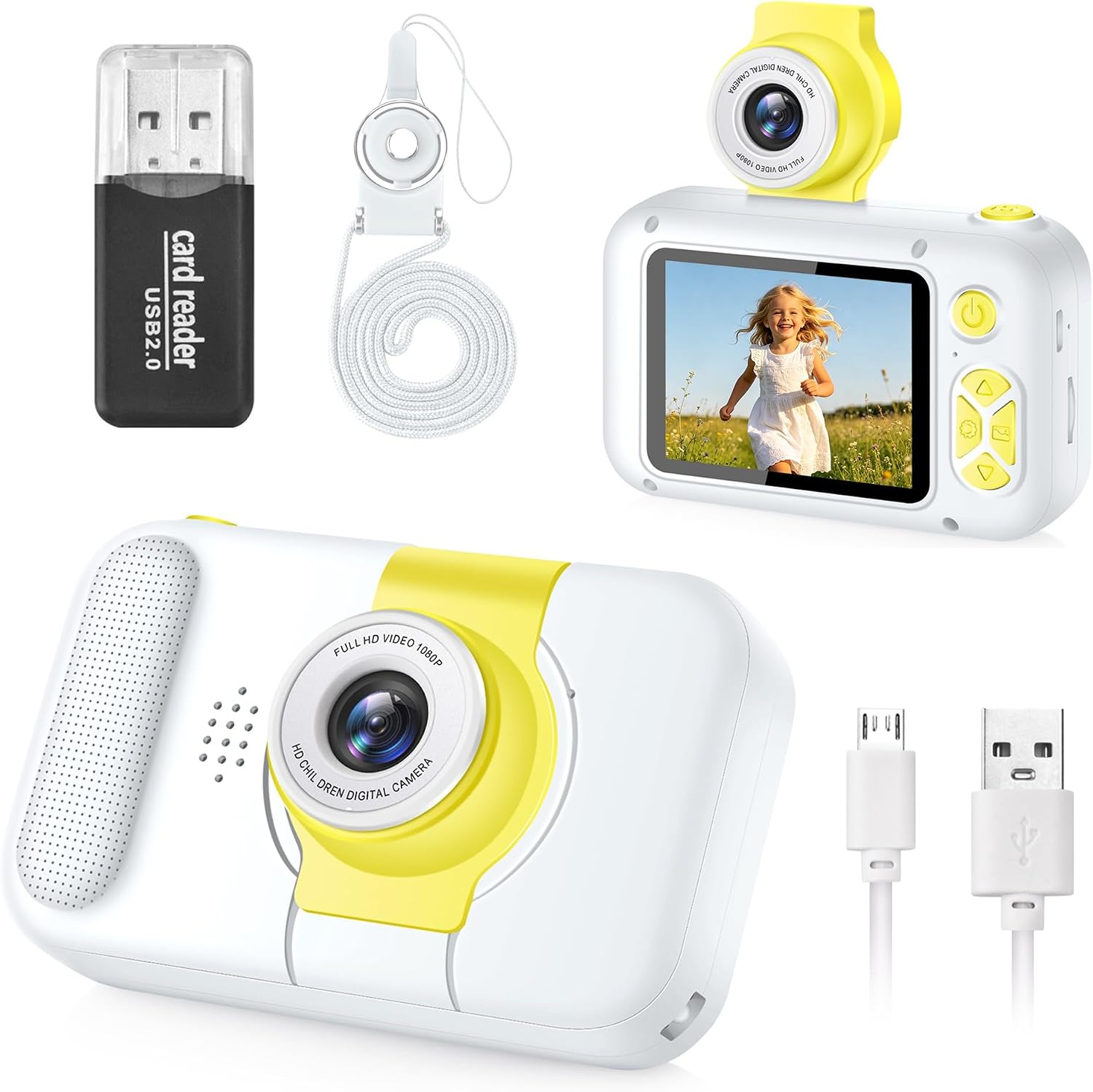 Thumbnail 4 de ARNSSIEN X101 kindercamera met 2,4 inch IPS-scherm en draaibare lens