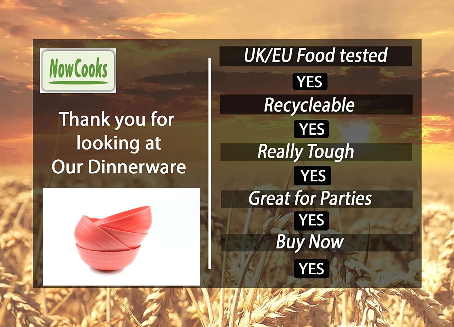 Thumbnail 5 de NowCooks Unbreakable Cereal Bowls Large set of 4 🥣