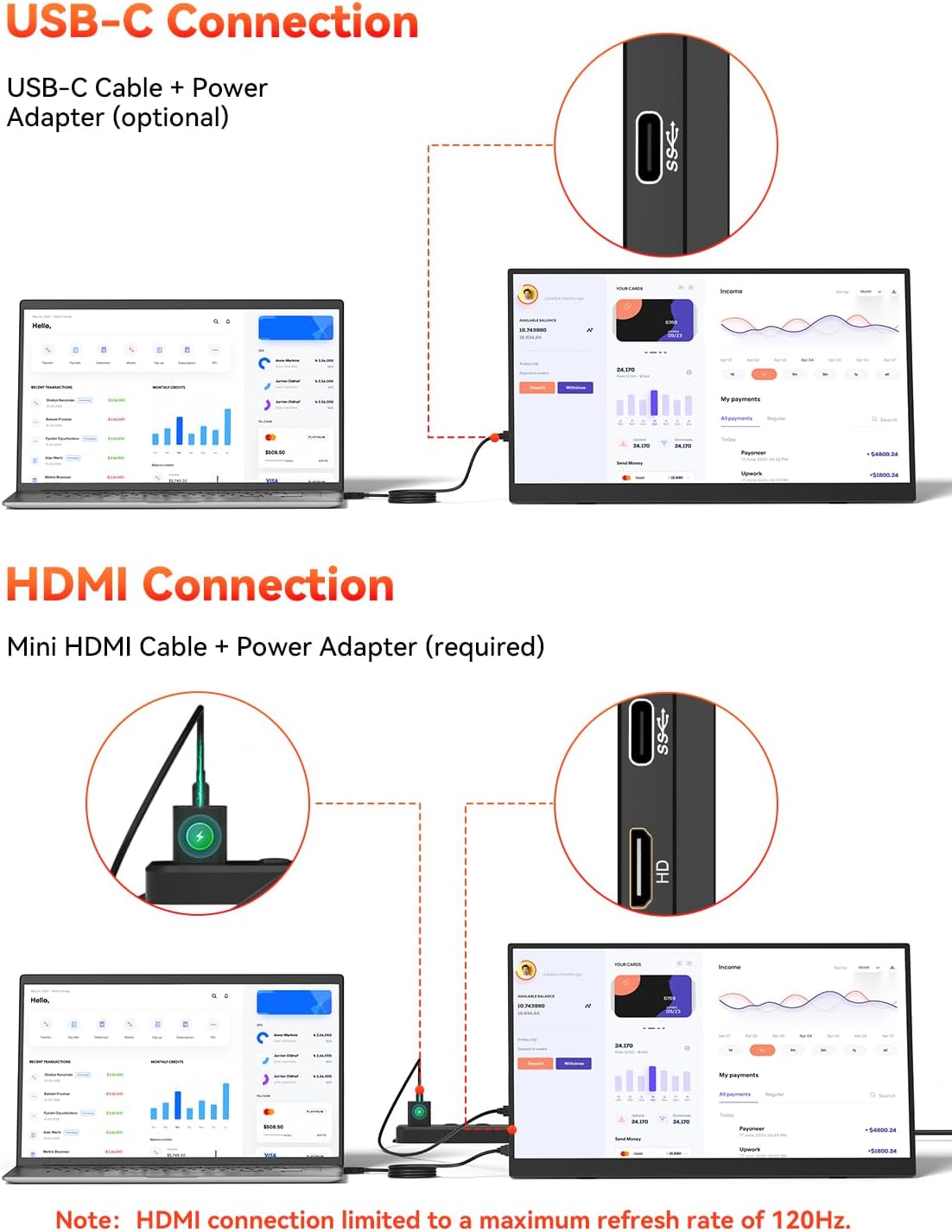 Detalle de HotYeah 16-inch portable gaming monitor