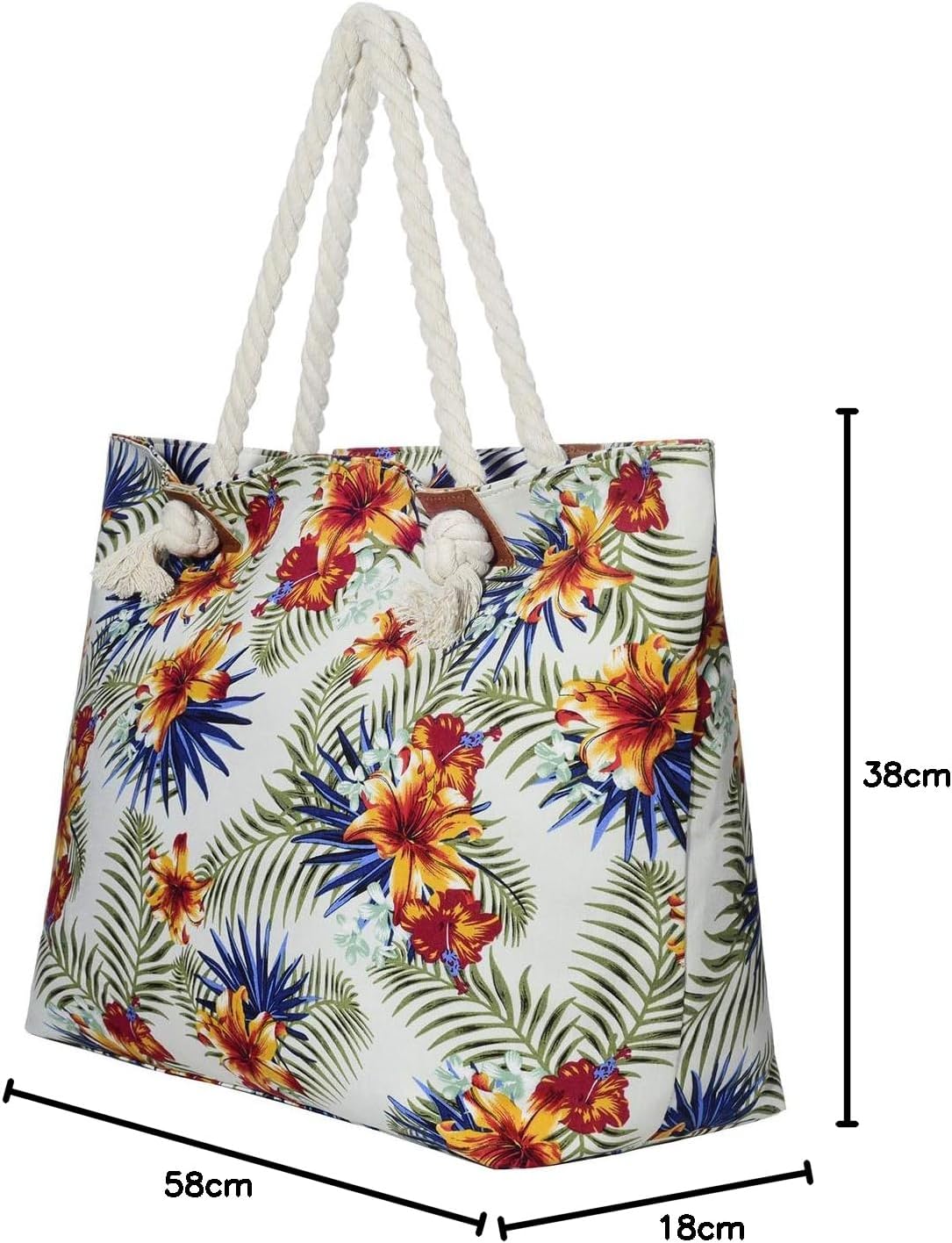 Thumbnail 6 de DonDon Strandtasche XXL mit Reißverschluss – Umhängetasche Damen, Shopper im Beach Look