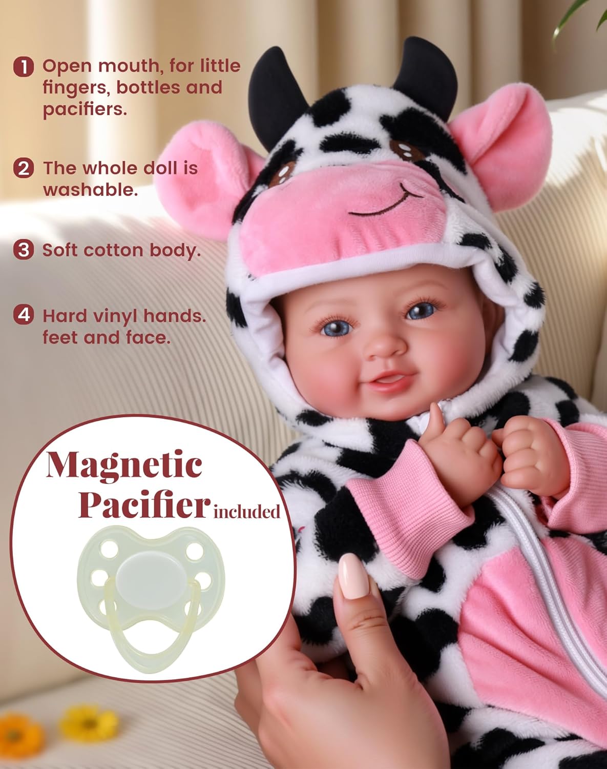 Thumbnail 4 de BABESIDE Baby Doll 17-Inch Realistic Baby Girl