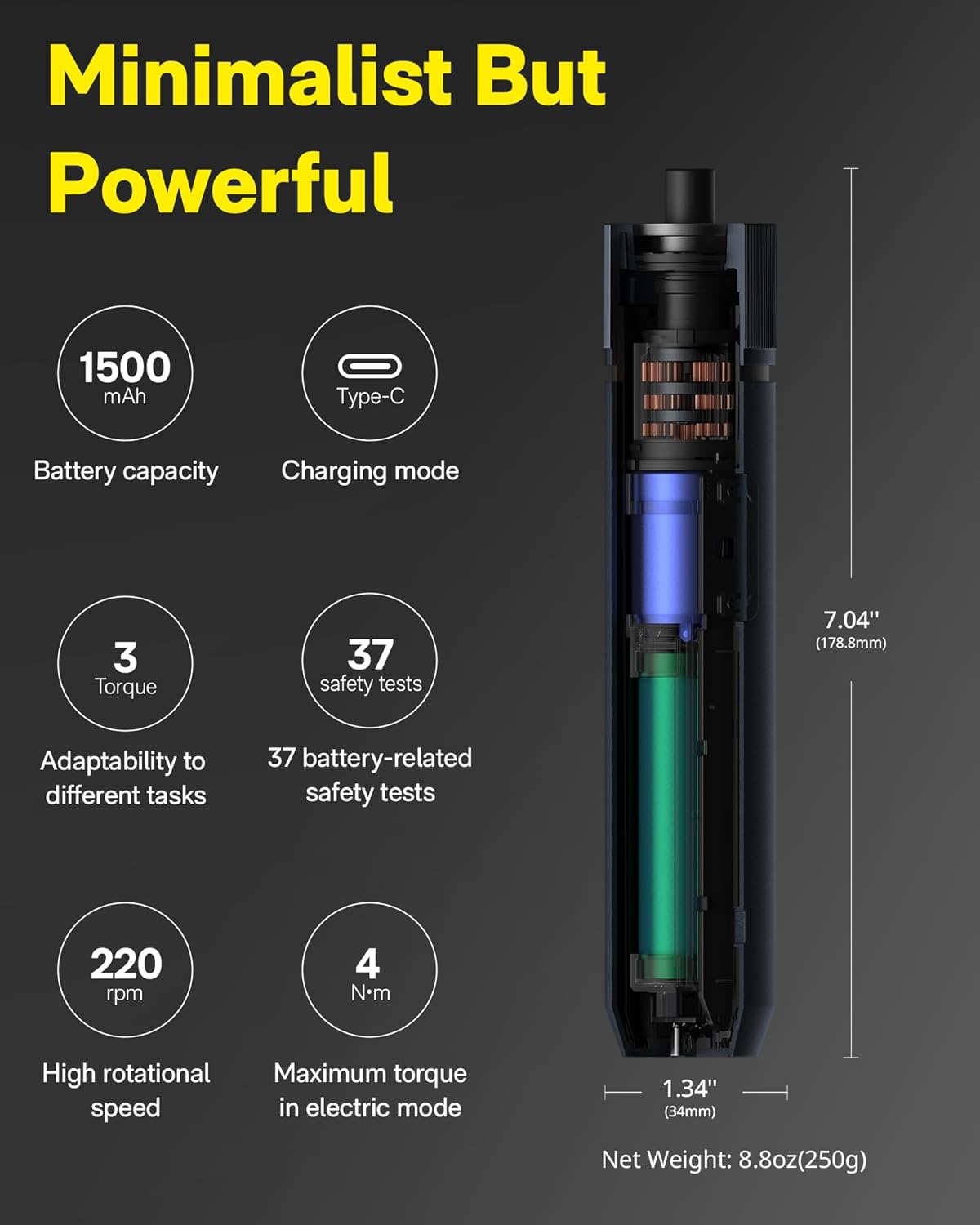 Detalle 2 de HOTO Electric Screwdriver 1500mAh