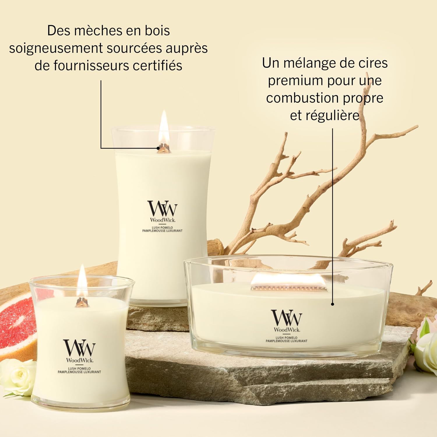 Thumbnail 6 de WoodWick Grande Bougie Lush Pomelo – Une ambiance lumineuse et果ambiance parfumée, idéale comme cadeau