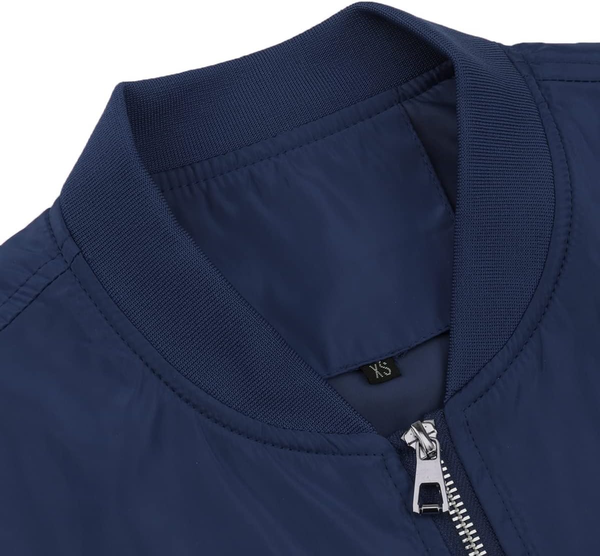 Detalle 2 de YOUTHUP giacca leggera da uomo casual bomber a collo rialzato a maniche lunghe