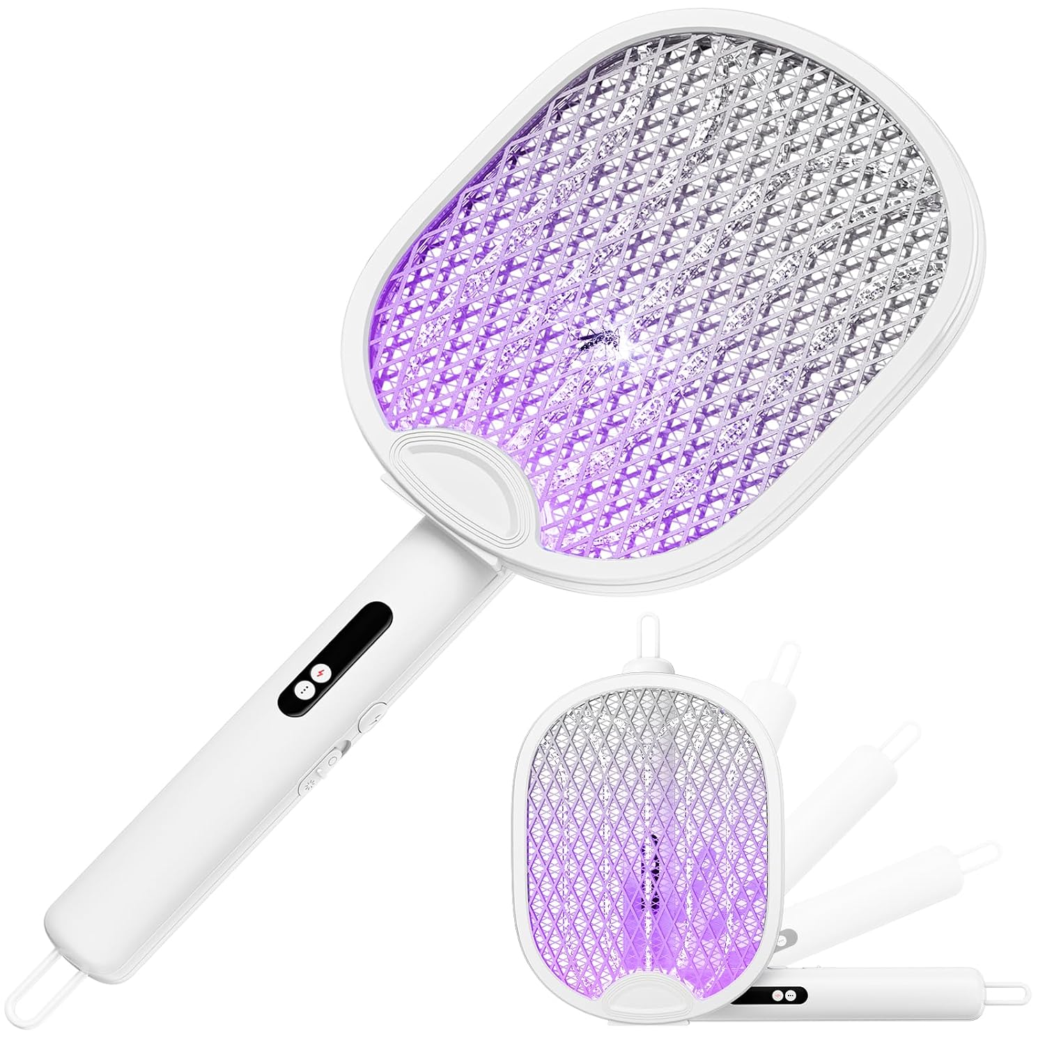 Detalle de WOCVRYY 4000V Electric Fly Zapper Racket (USB-C rechargeable, 1800mAh, foldable)