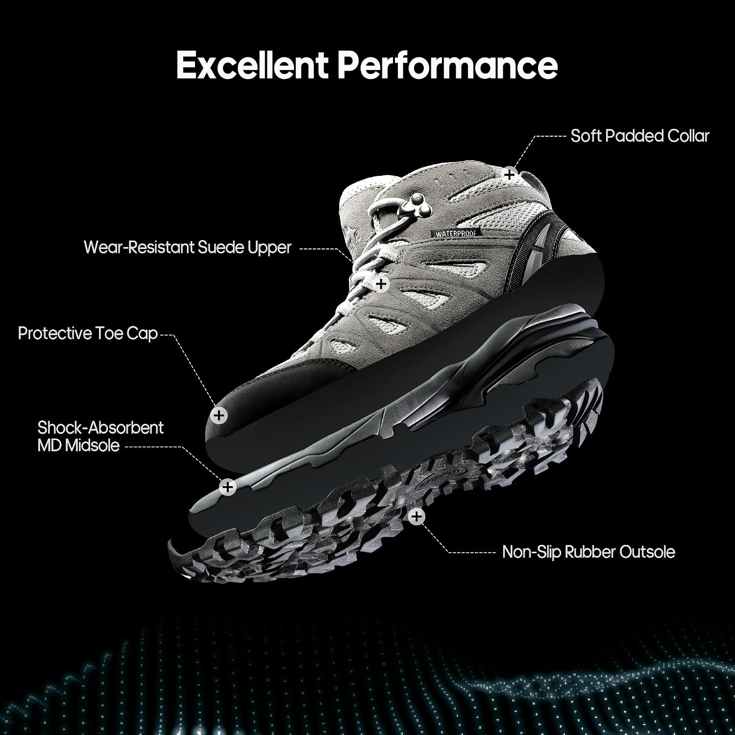 Detalle de NORTIV 8 Women's Waterproof Hiking Boots