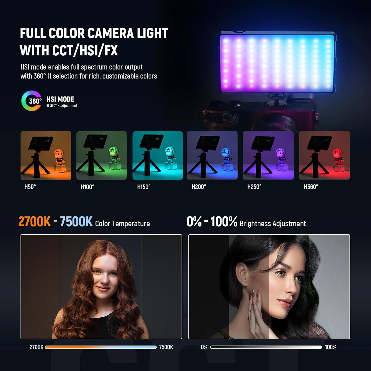 Thumbnail 1 de NEEWER Basics RGB Video Light SL90C: luce LED portatile 8W con 2700K-7500K e RGB ricaricabile