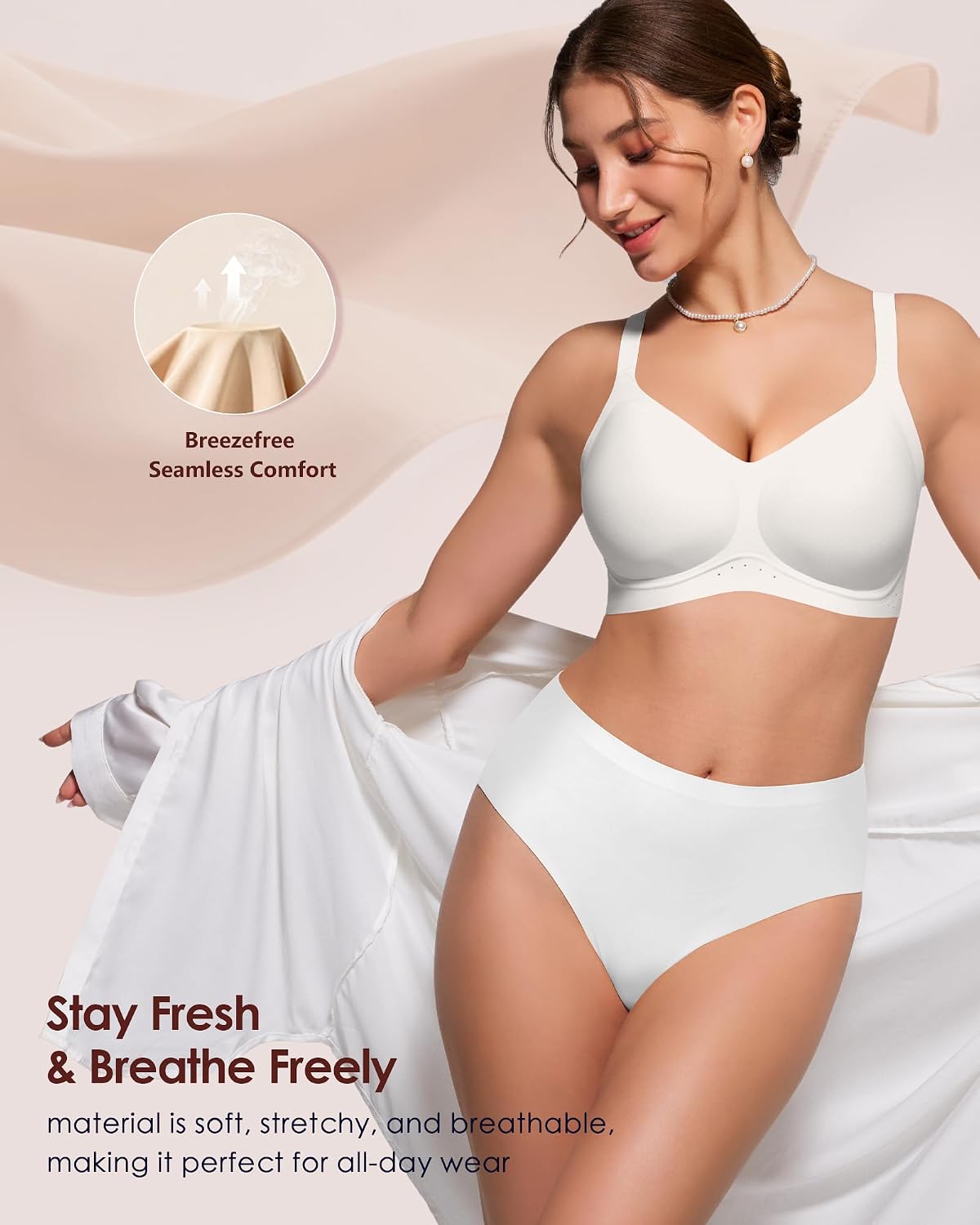 Detalle de As Fairy Wireless Jelly No Underwire Full Coverage Airholes Bra