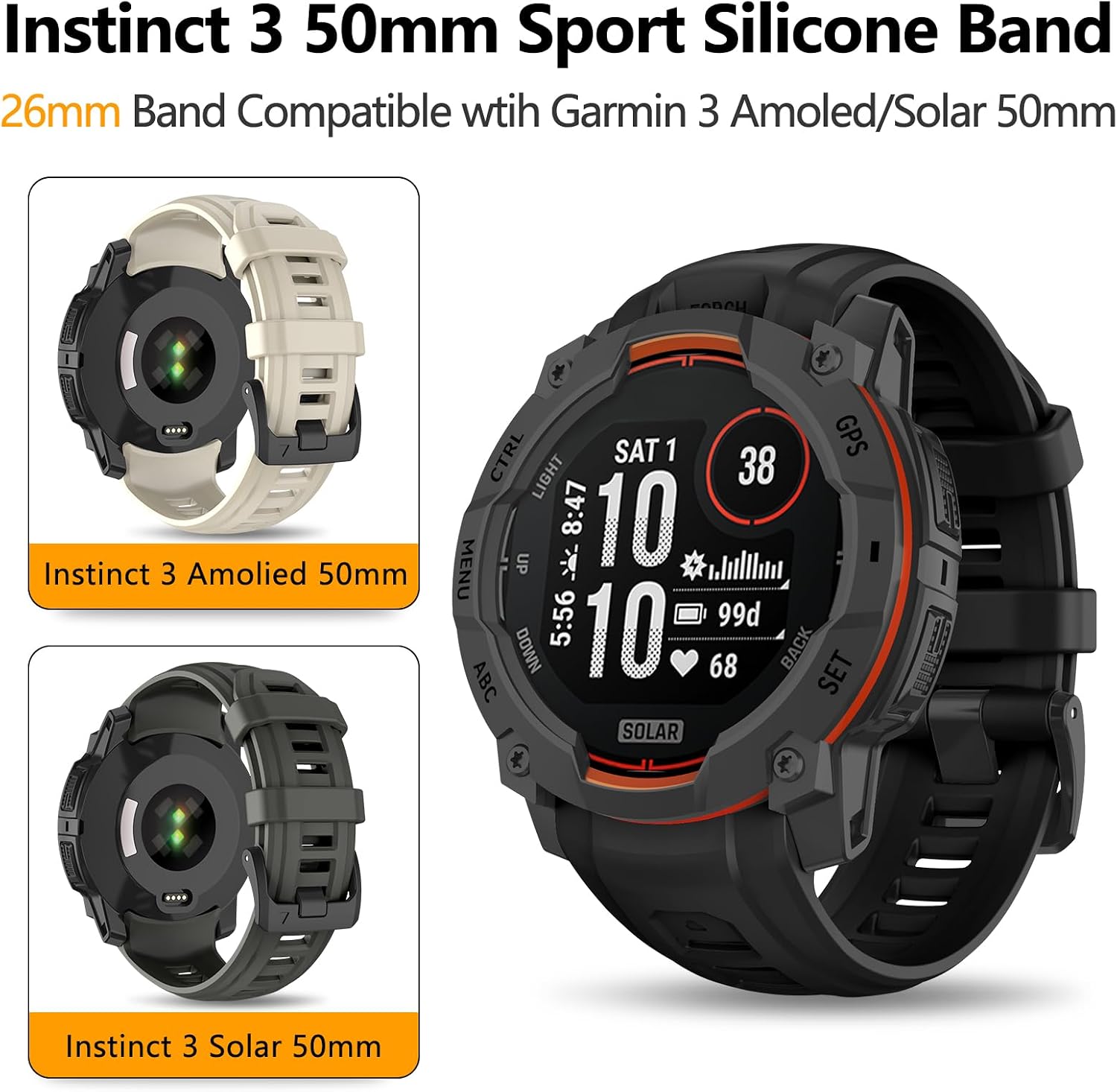 Detalle de Overstep Garmin Instinct 3 band, 26mm