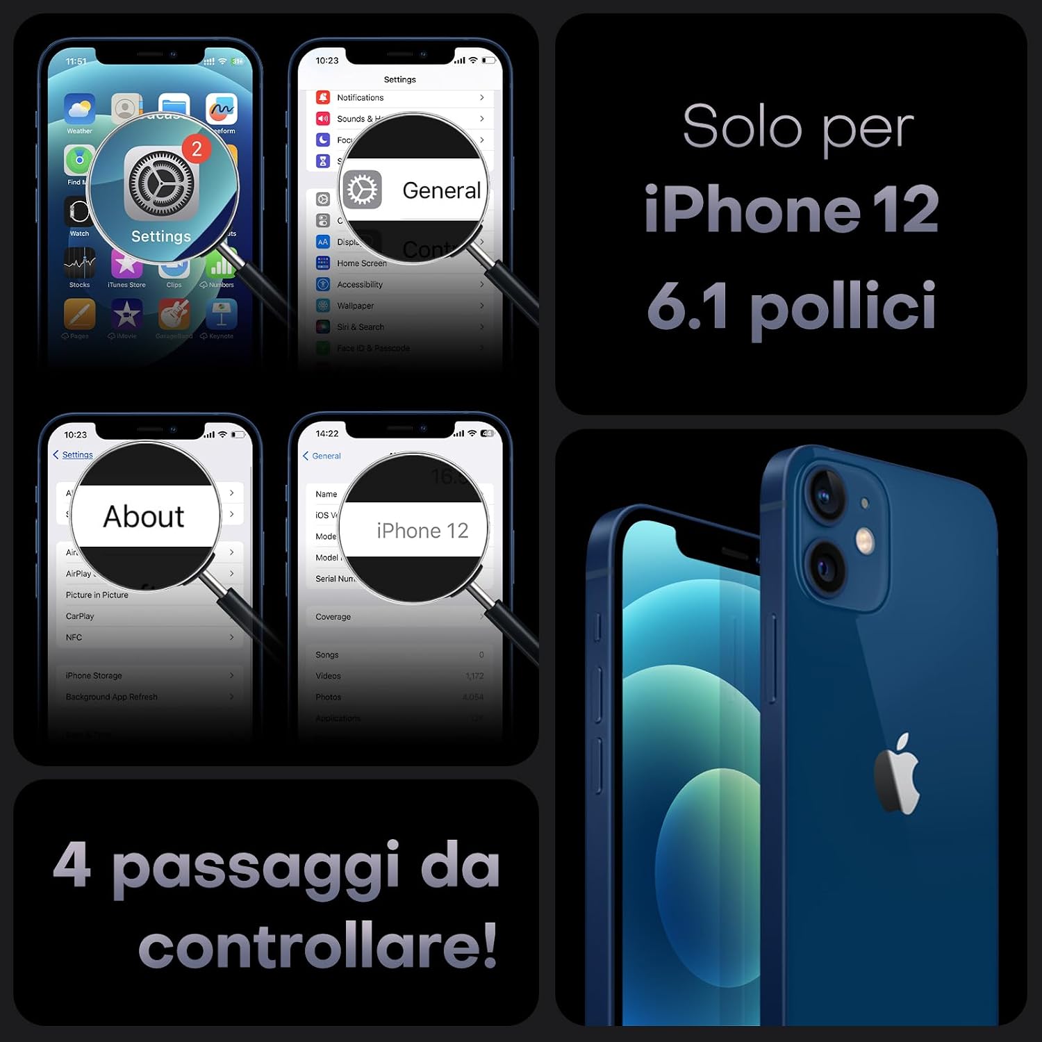 Detalle 2 de TOCOL Cover magnetica iPhone 12 6,1" traslucida opaca con protezione fotocamera