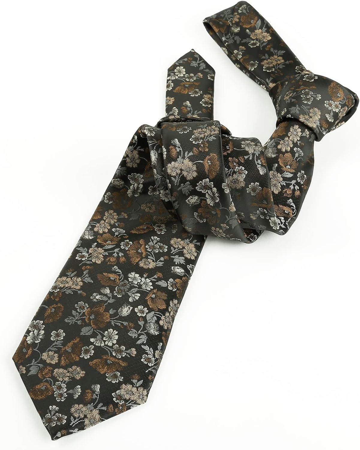 Detalle de Alizeal Floral Tie with Pocket Square Set for Business and Wedding