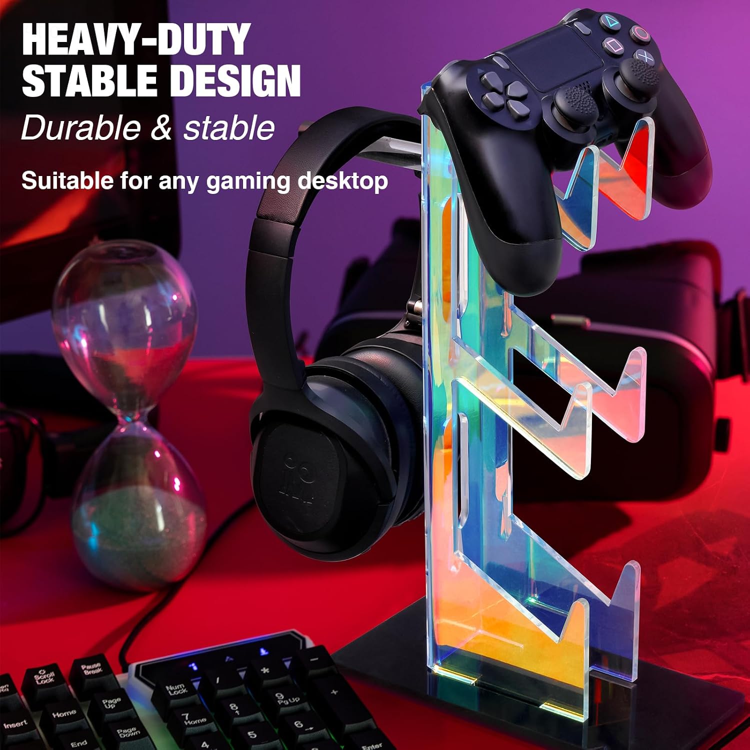 Thumbnail 1 de NiHome Iridescent Acrylic 3-Tier Controller Stand
